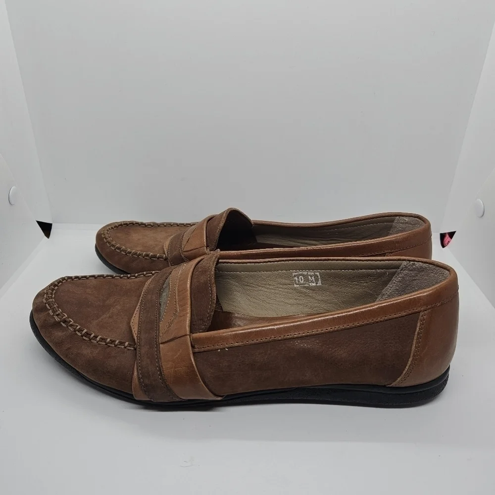 Bally Mesa brown leather penny loafers 10M